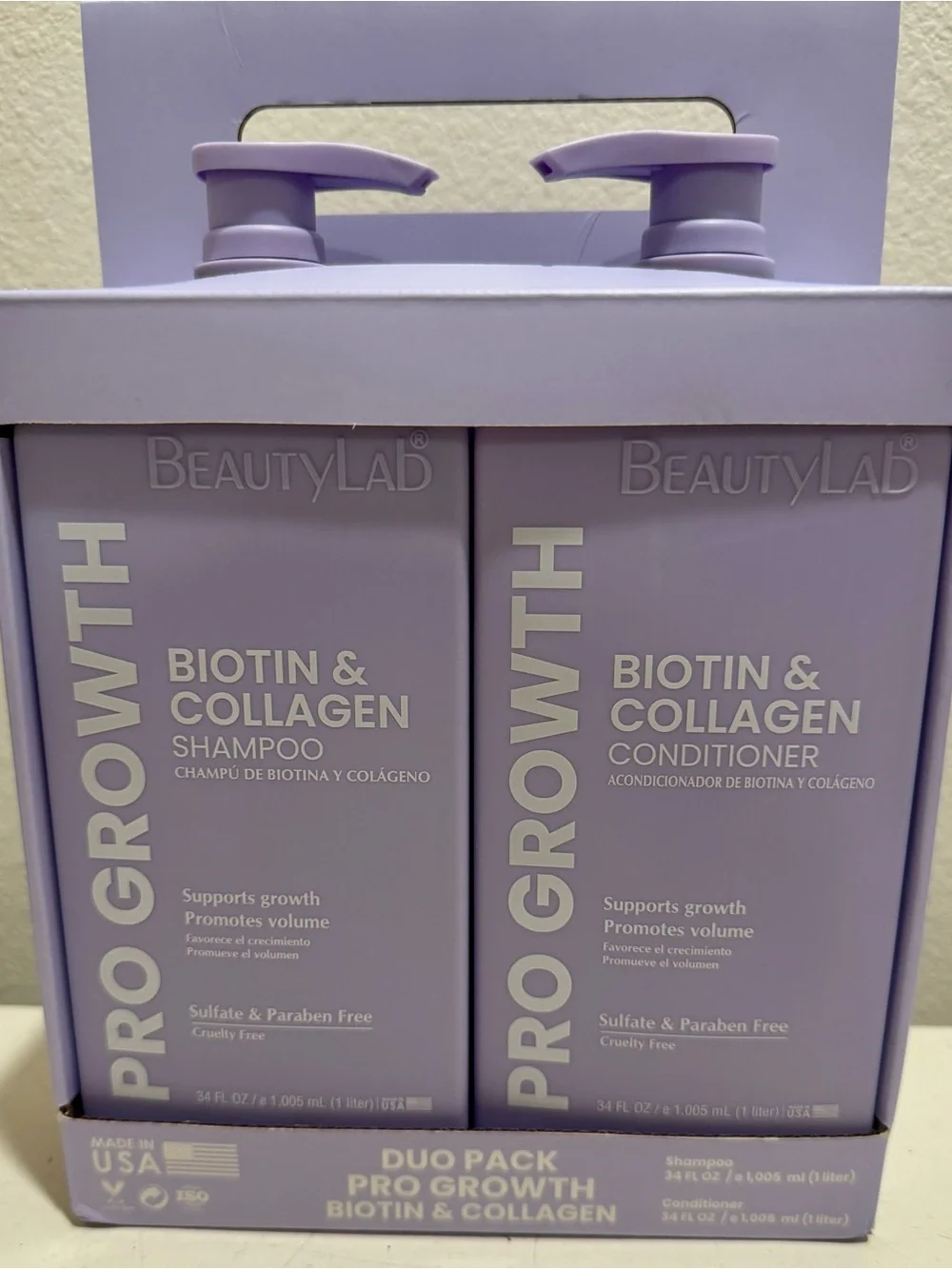 Pro Growth Biotin & Collagen Shampoo + Conditioner Duo - Lavender